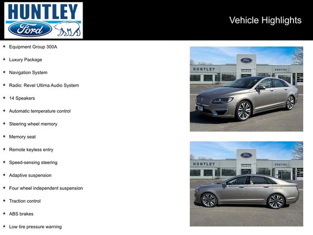 Used 2019 Lincoln MKZ Reserve II with VIN 3LN6L5FC6KR621483 for sale in Huntley, IL