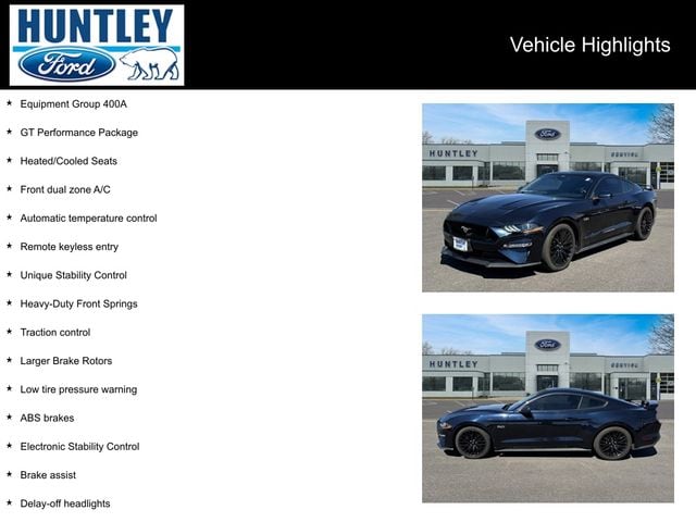 Used 2021 Ford Mustang GT Premium with VIN 1FA6P8CF1M5116827 for sale in Huntley, IL