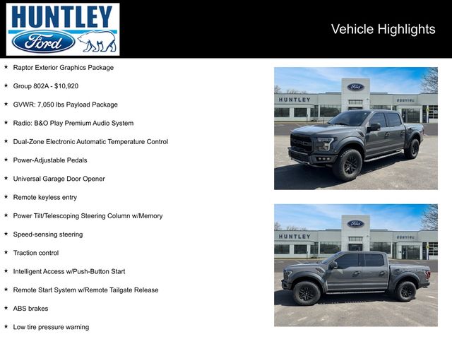 Used 2018 Ford F-150 Raptor with VIN 1FTFW1RG8JFD94196 for sale in Huntley, IL