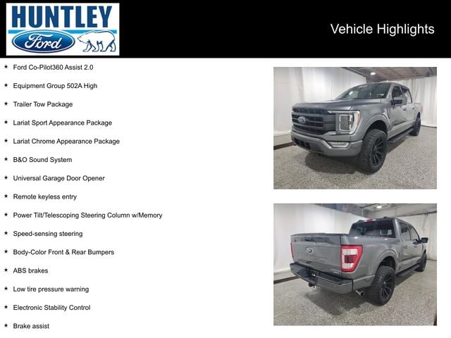 Certified 2021 Ford F-150 Lariat with VIN 1FTEW1EP6MKE01434 for sale in Huntley, IL