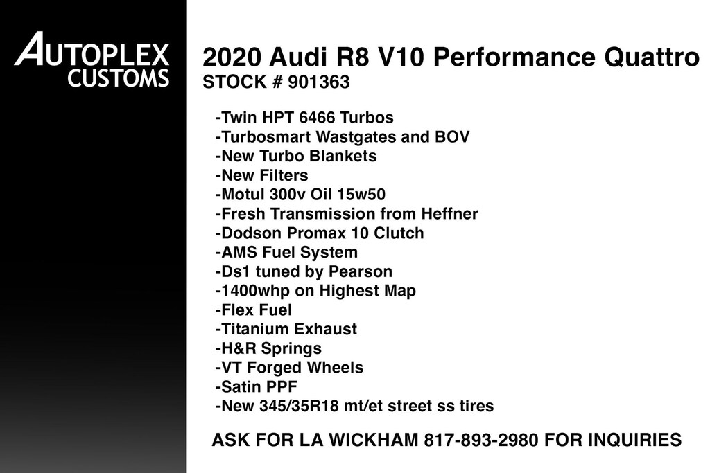 Used 2020 Audi R8 5.2 V10 performance Coupe