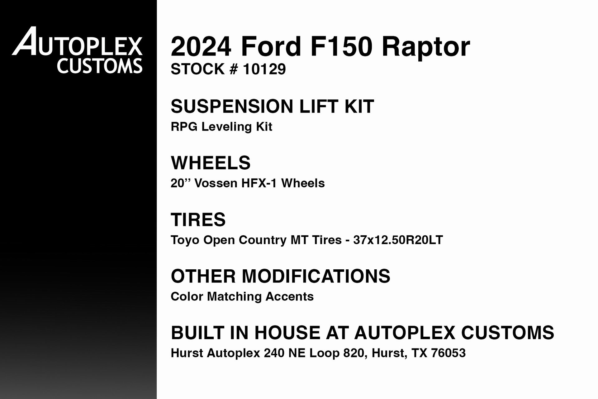 Used 2024 Ford F-150 Raptor with VIN 1FTFW1RJ8RFB17460 for sale in Hurst, TX