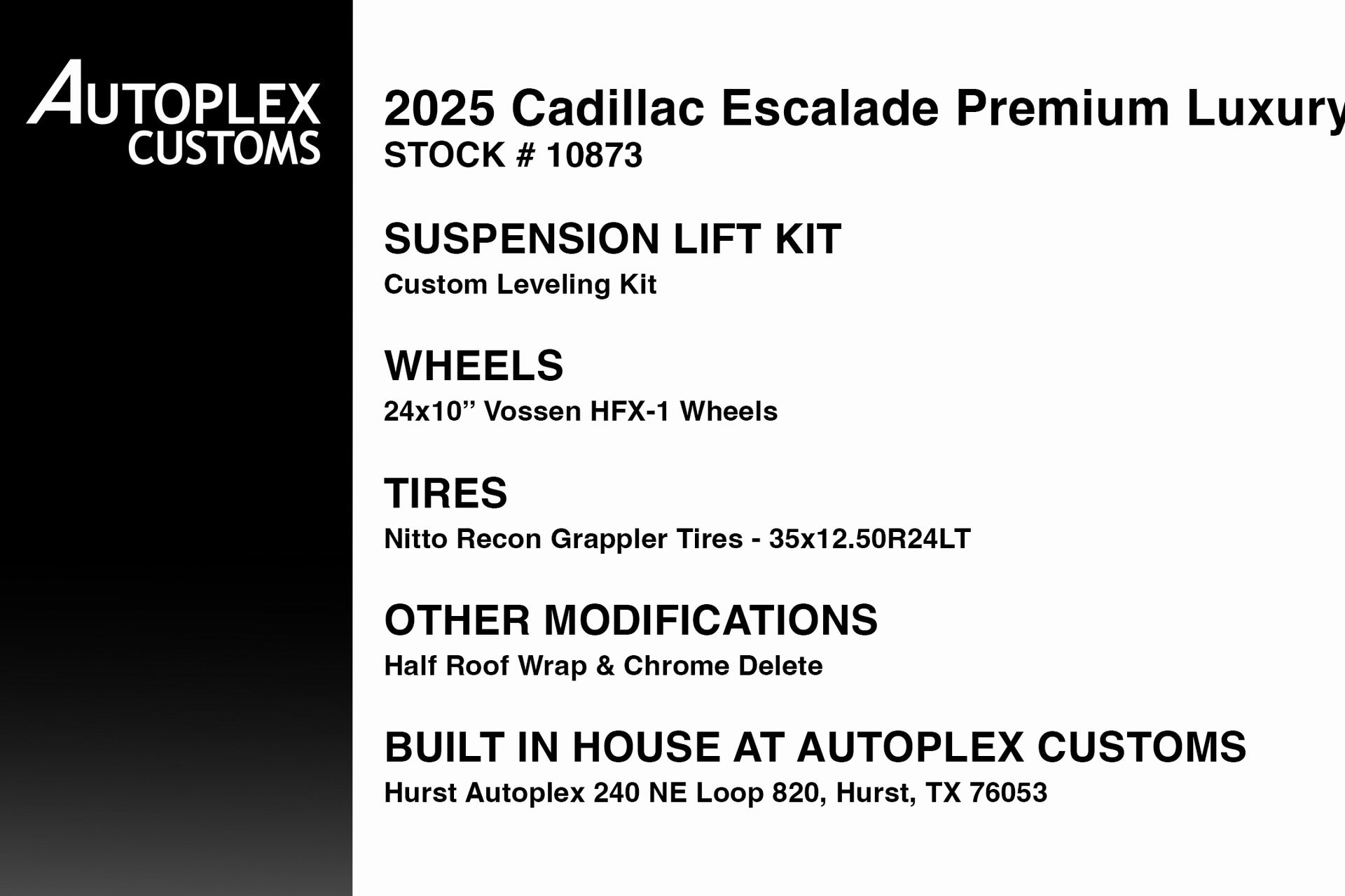 Used 2025 Cadillac Escalade Premium Luxury with VIN 1GYS9CRL5SR189086 for sale in Hurst, TX