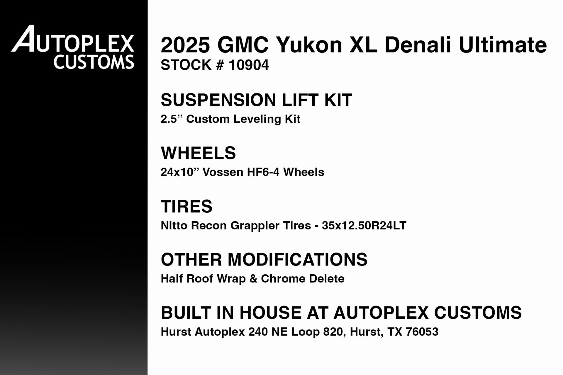 Used 2025 GMC Yukon XL Denali Ultimate with VIN 1GKS2KRL2SR249172 for sale in Hurst, TX