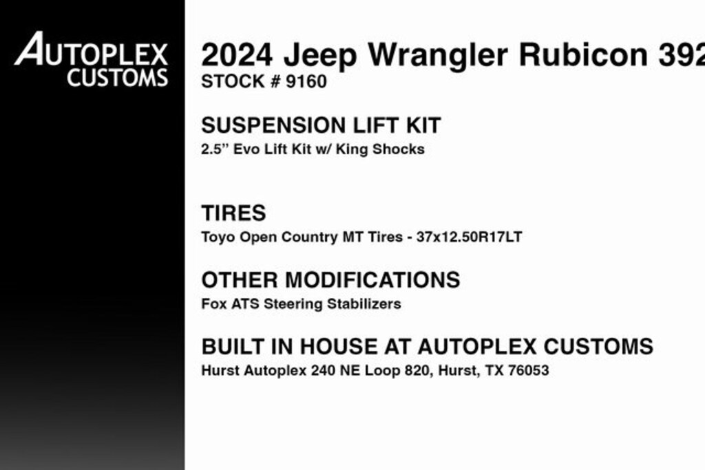 Lifted 2024 Jeep Wrangler For Sale in Dallas 9160