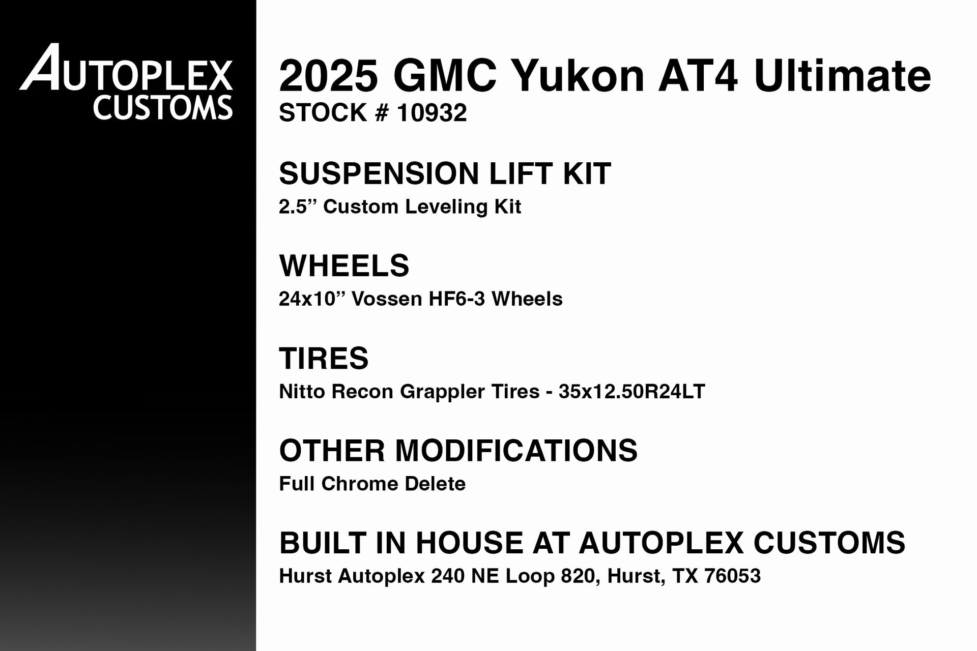 Used 2025 GMC Yukon AT4 ULTIMATE with VIN 1GKS2VR85SR265248 for sale in Hurst, TX