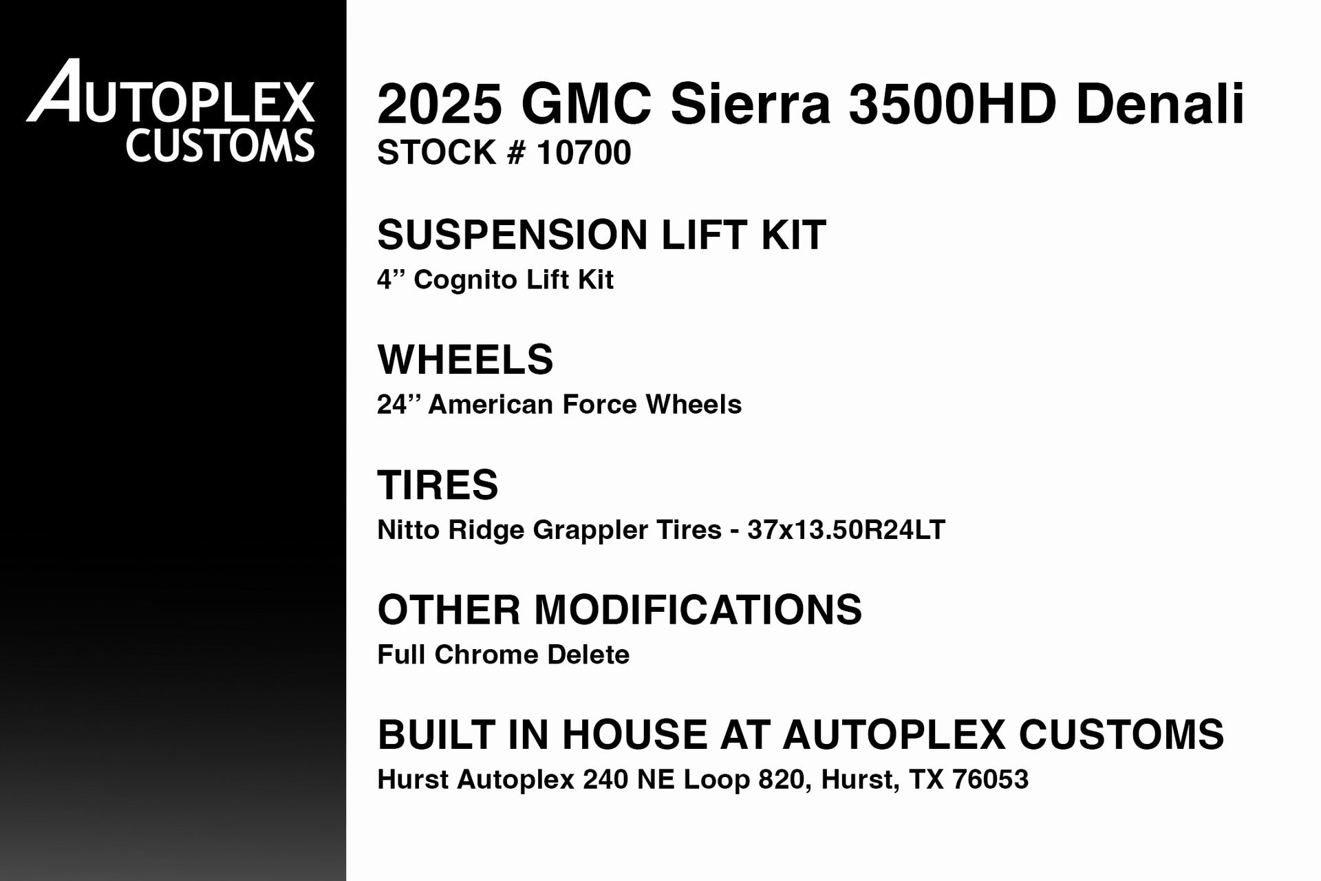 Used 2025 GMC Sierra 3500HD Denali with VIN 1GT4UWEY8SF200549 for sale in Hurst, TX