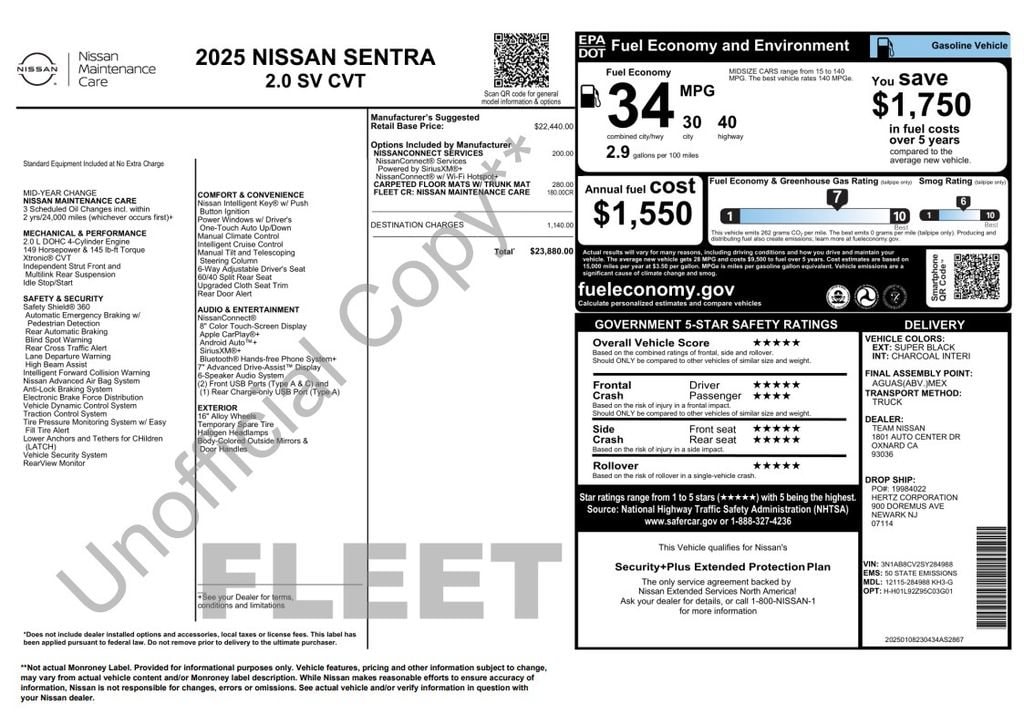 Used 2025 Nissan Sentra SV SV CVT
