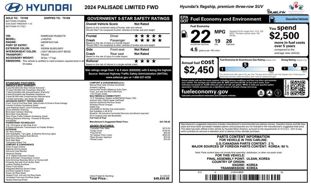 2024 Hyundai Palisade Limited FWD 