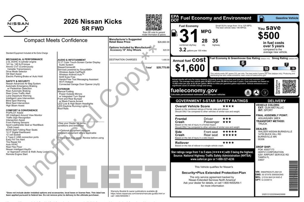 Used 2026 Nissan Kicks SR SR FWD