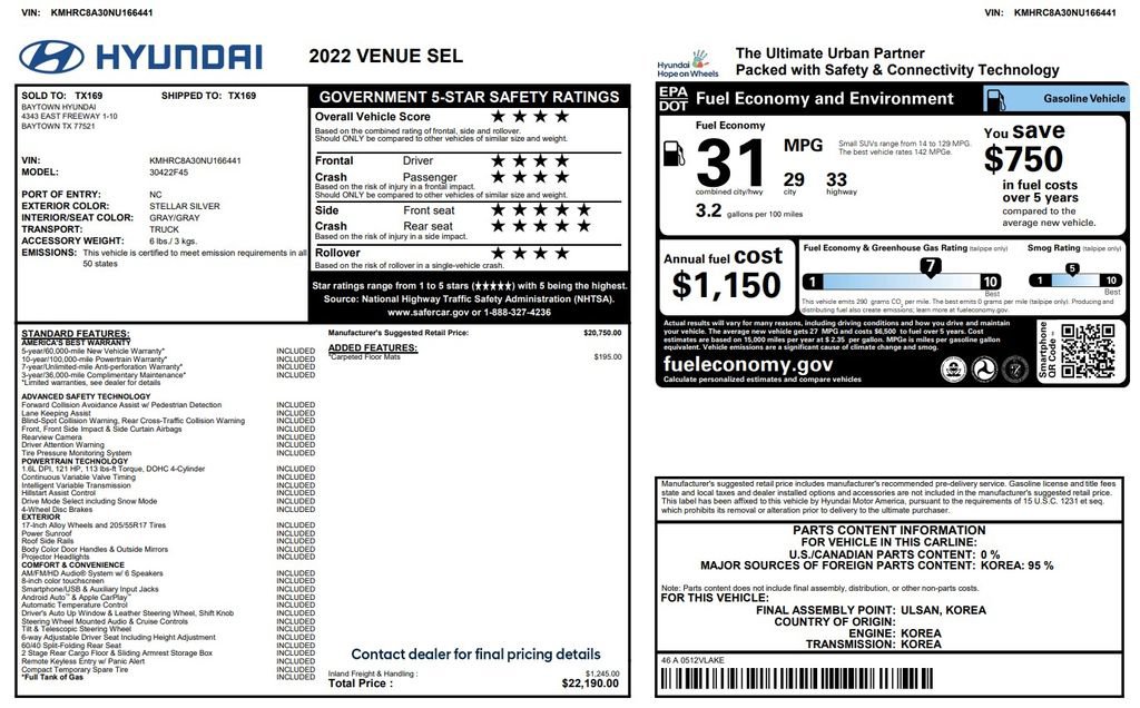 2022 Hyundai Venue SEL
