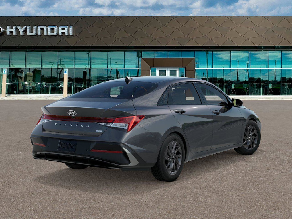 New 2026 Hyundai Elantra Hybrid Blue Sedan