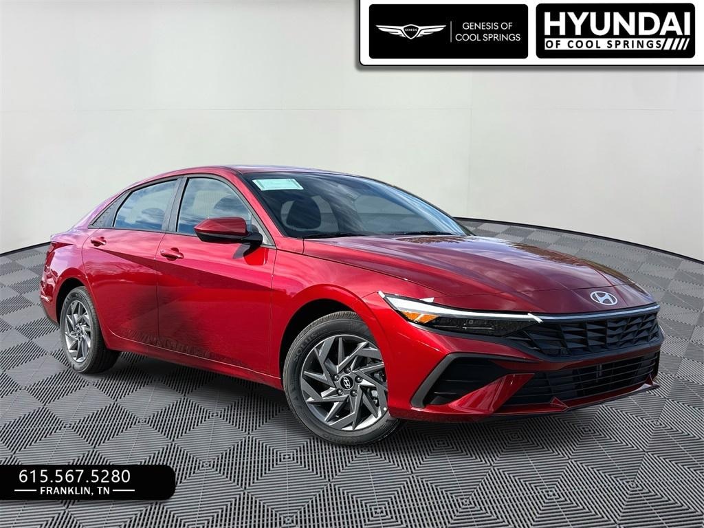 New 2026 Hyundai Elantra Hybrid Blue Sedan