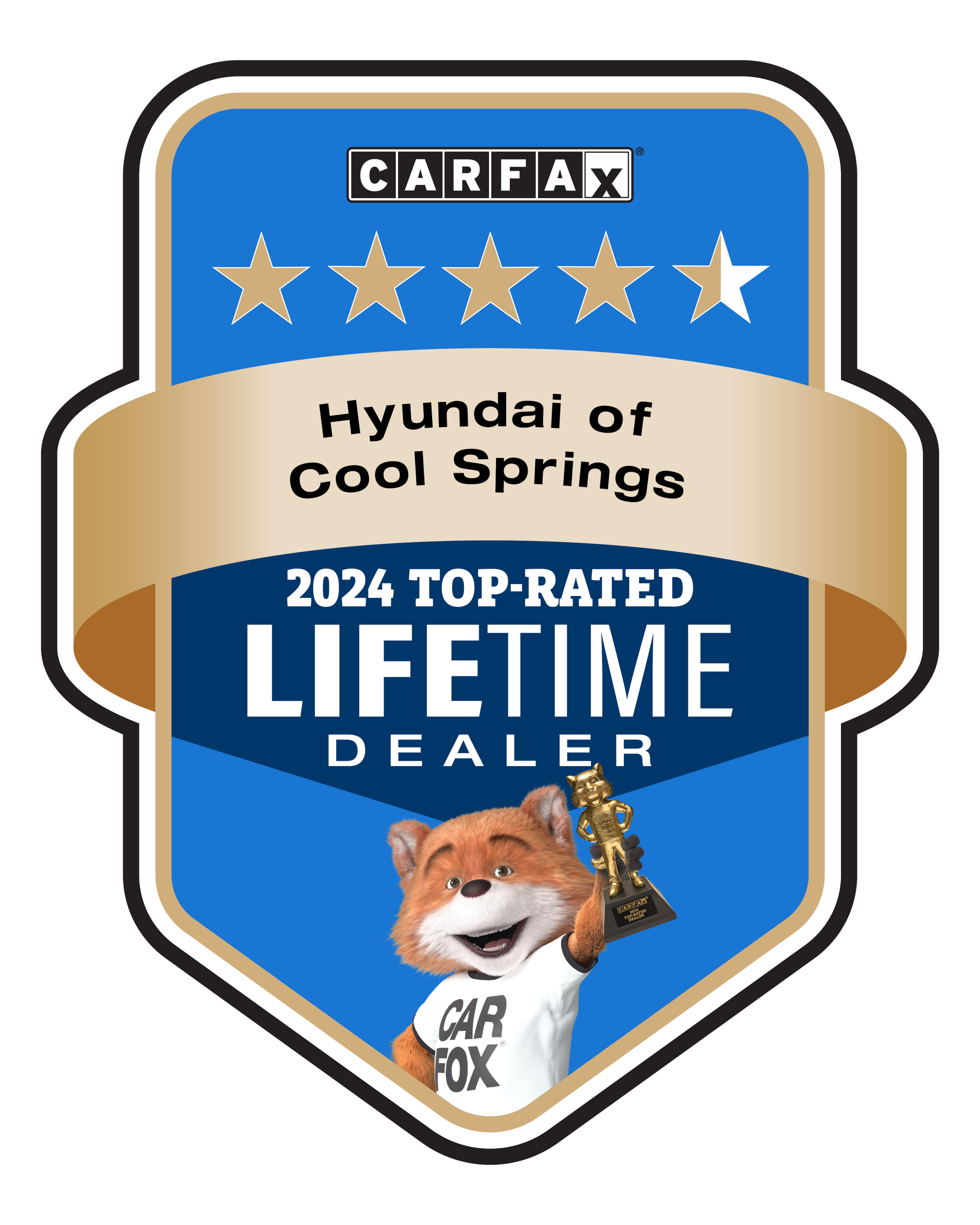 Franklin, TN Hyundai dealership recognized as CarFax 2023 Top-Rated Dealer for trusted sales and service excellence.