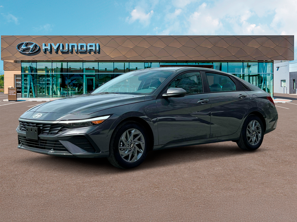 New 2025 Hyundai Elantra Hybrid Blue Sedan