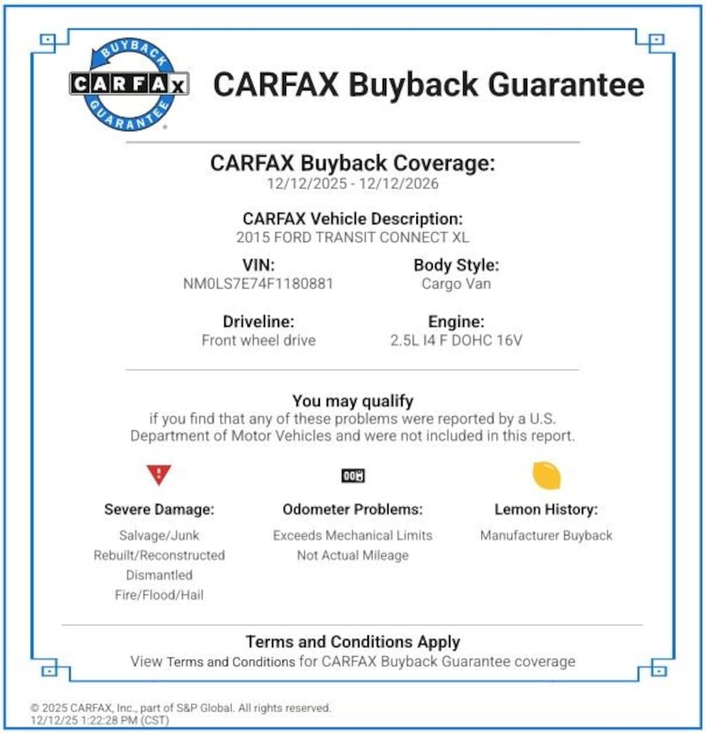 Used 2015 Ford Transit Connect XL Van