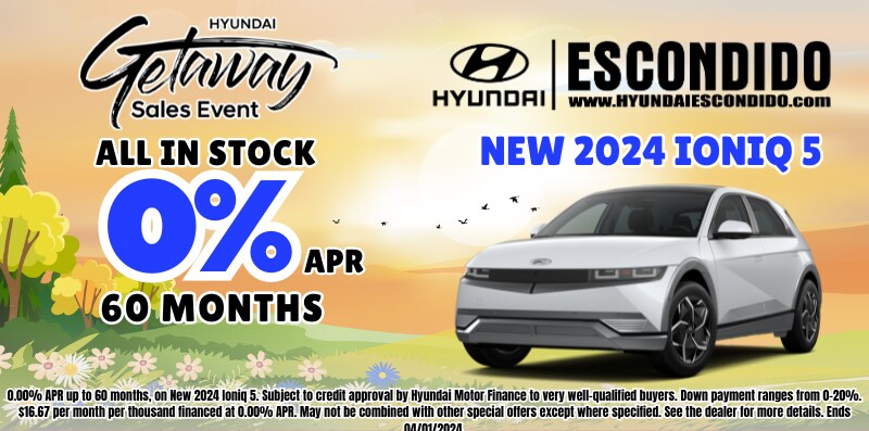 New Vehicle Lease, APR or Discount Off MSRP Offers | Hyundai Escondido