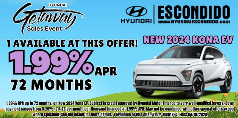 New Vehicle Lease, APR or Discount Off MSRP Offers | Hyundai Escondido
