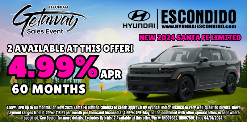 New Vehicle Lease, APR or Discount Off MSRP Offers | Hyundai Escondido