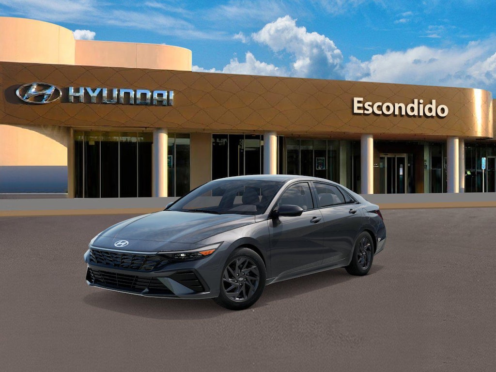 New 2026 Hyundai Elantra Hybrid Blue Sedan