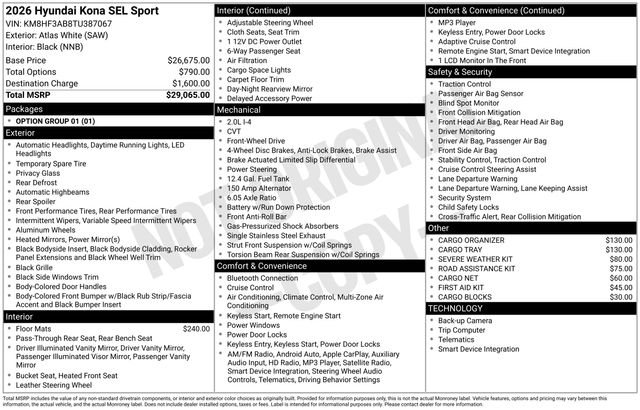 2026 Hyundai Kona SEL Sport - Photo 9