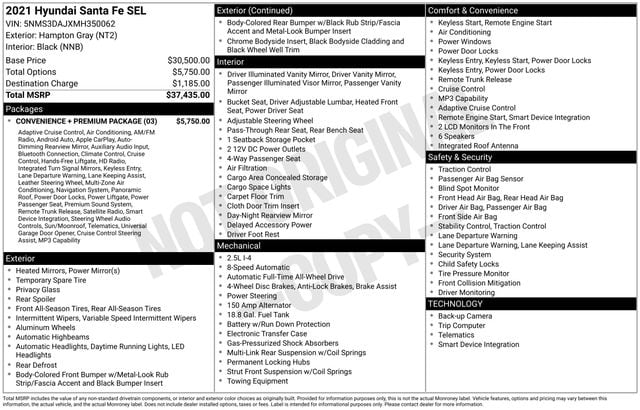 2021 Hyundai Santa Fe SEL - Photo 40