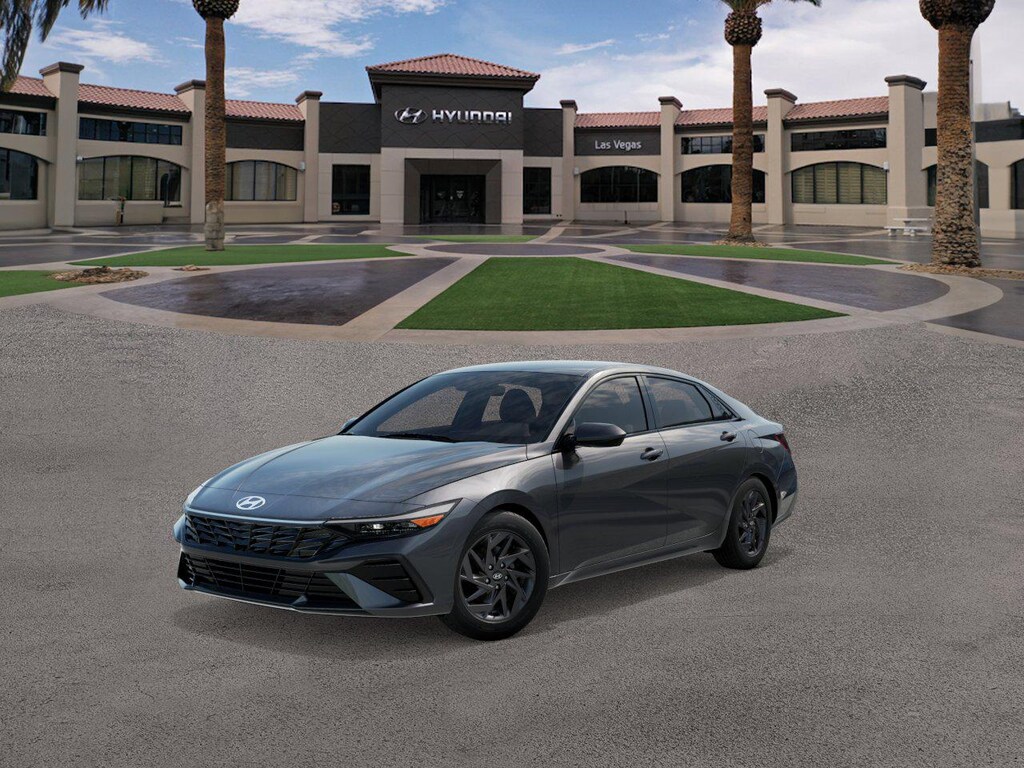 New 2026 Hyundai Elantra Hybrid Blue Sedan