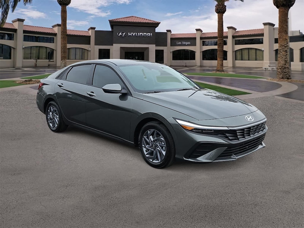 New 2026 Hyundai Elantra Hybrid Blue Sedan