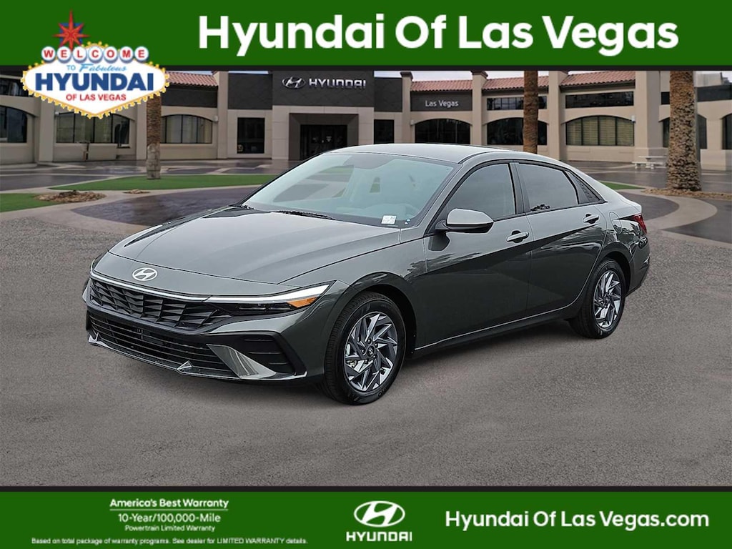 New 2026 Hyundai Elantra Hybrid Blue Sedan