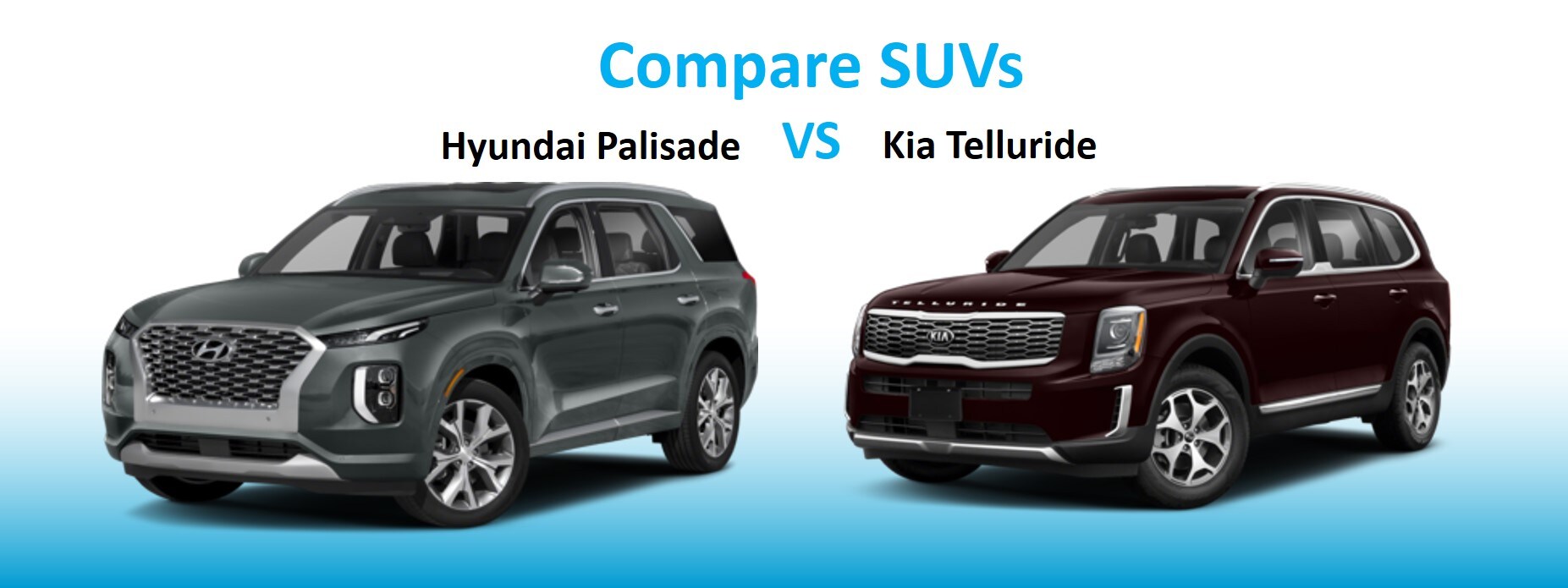 Compare SUVs Kia Telluride vs. Hyundai Palisade