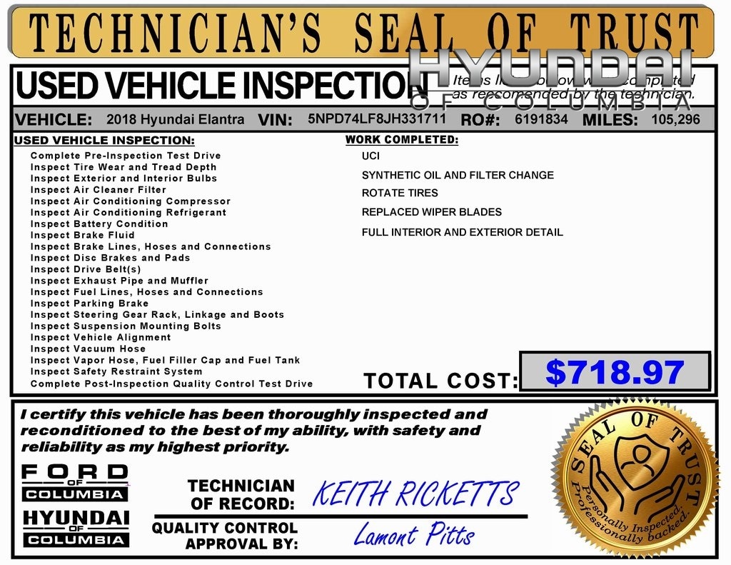 Used 2018 Hyundai Elantra SE Sedan