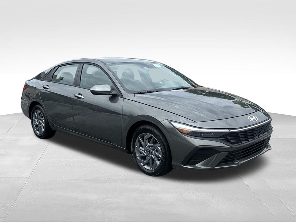 New 2026 Hyundai Elantra Hybrid Blue Sedan