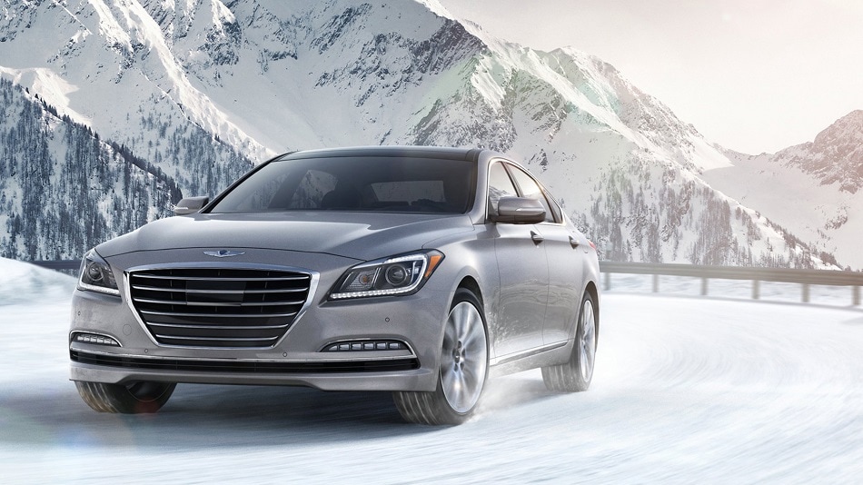 Hyundai Genesis G80 in the snow
