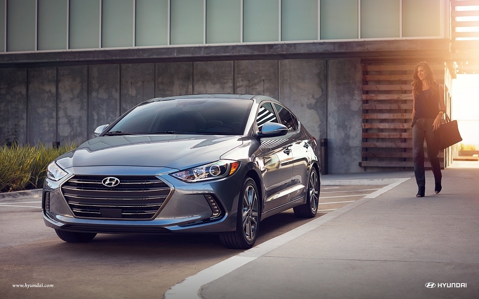 Hyundai Elantra Outside a Home
