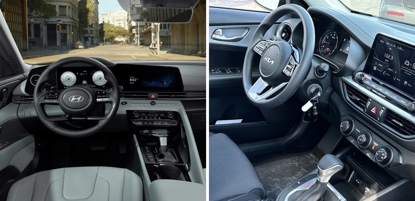 Hyundai Elantra interior vs. Kia Forte interior