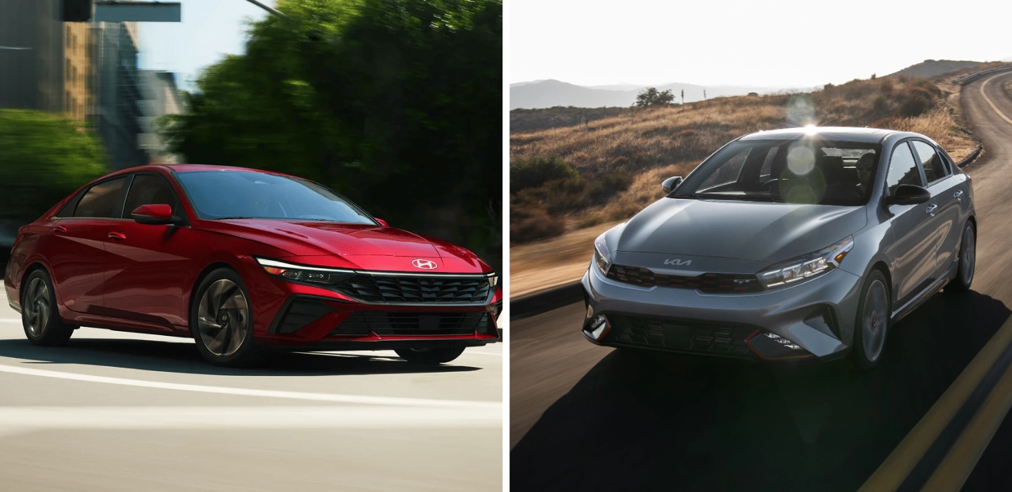 Hyundai Elantra exterior vs. Kia Forte exterior