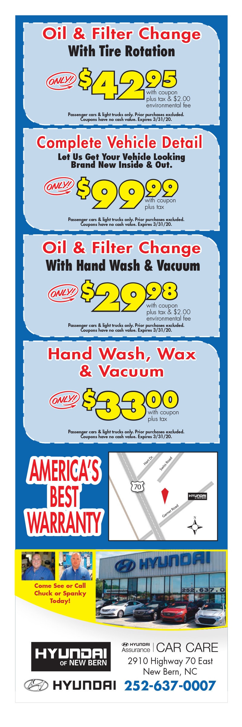 Hyundai Service Coupons New Bern NC Havelock Service Specials