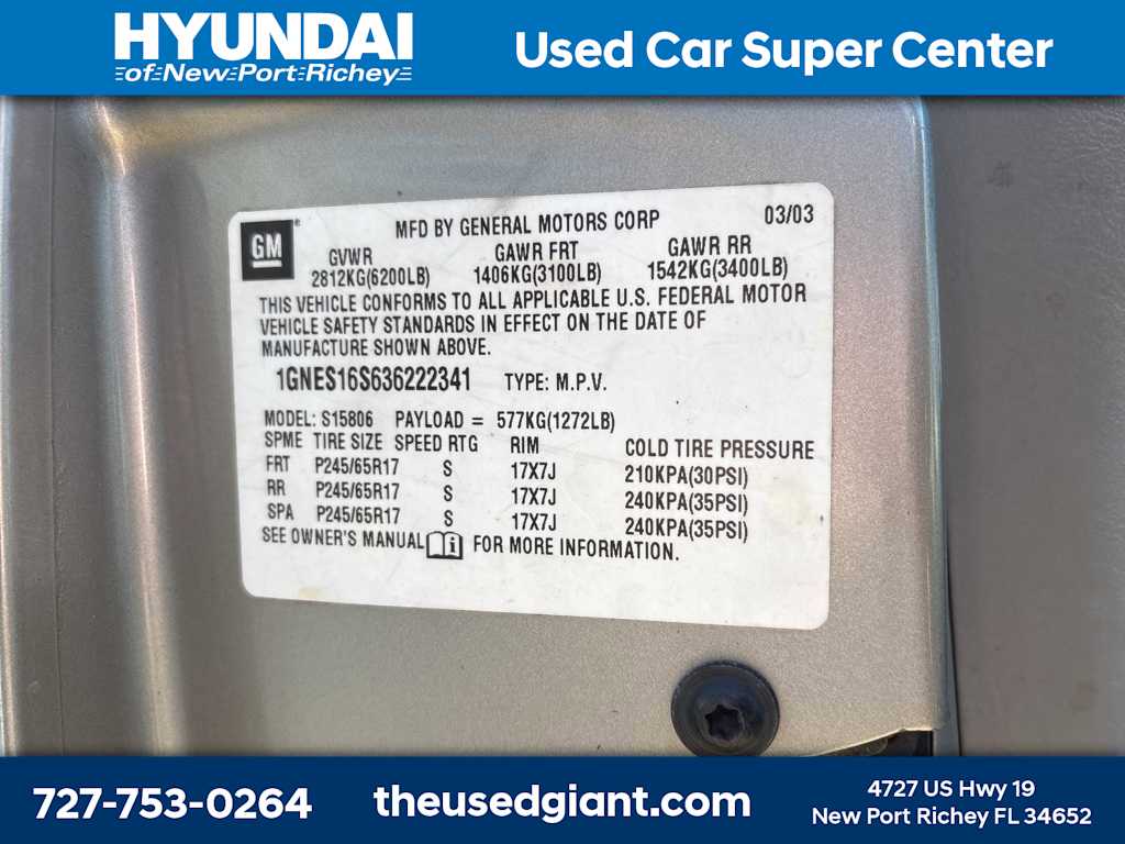 Thumbnail: 2003 Chevrolet TrailBlazer - 10