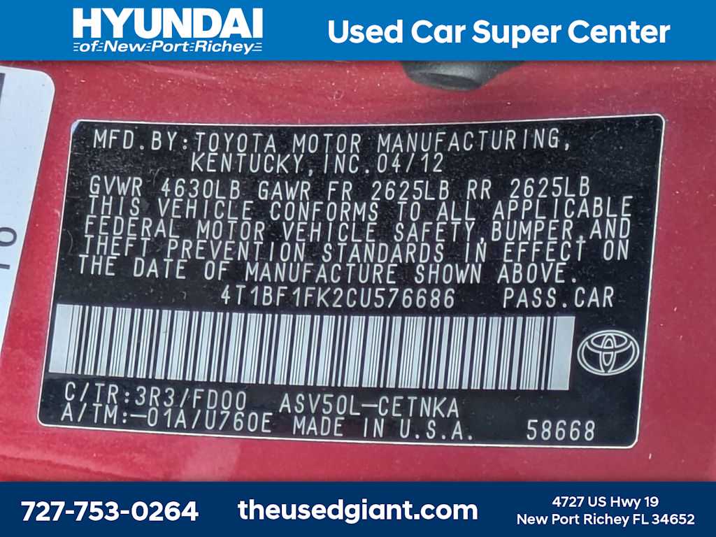 Thumbnail: 2012 Toyota Camry - 30