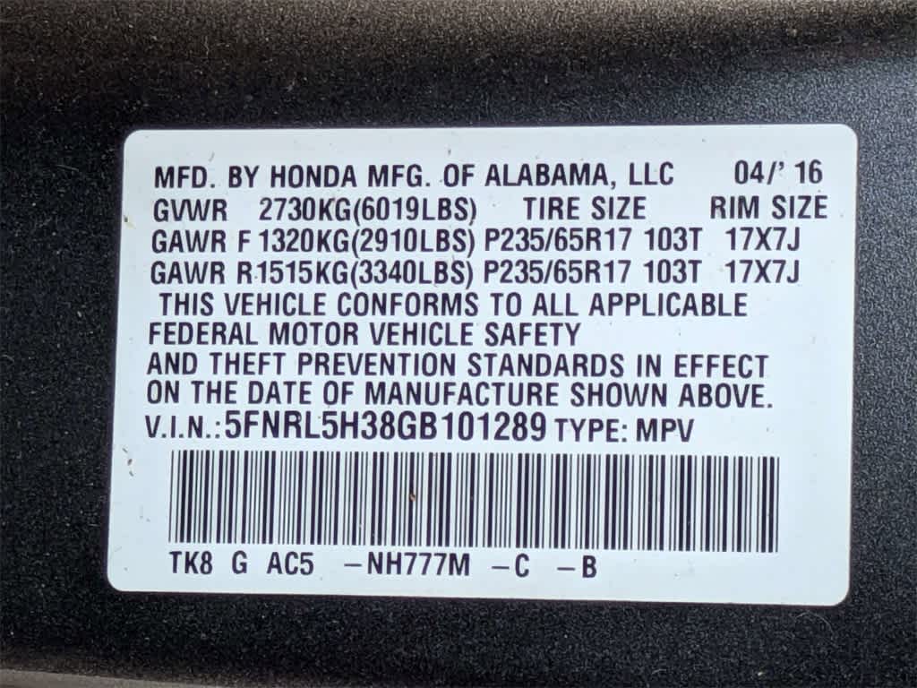 Thumbnail: 2016 Honda Odyssey - 41