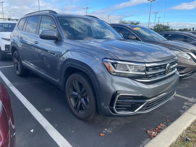 Used 2021 Volkswagen Atlas SE w/Tech R-Line with VIN 1V2RR2CA0MC590202 for sale in Noblesville, IN