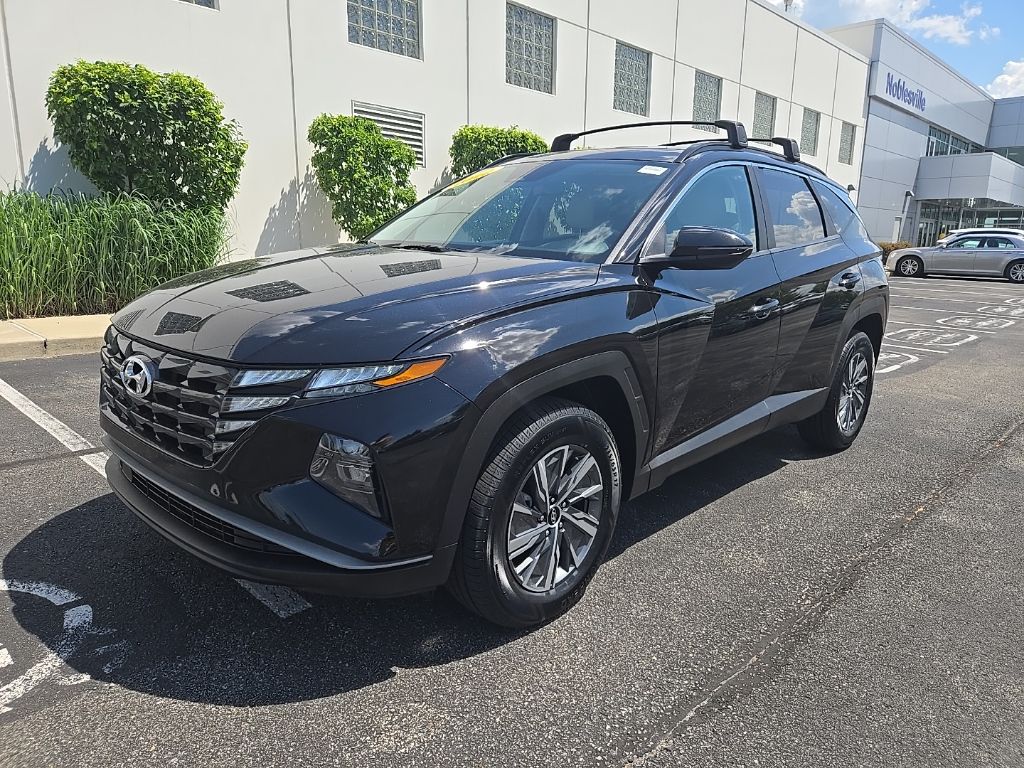 Certified 2022 Hyundai Tucson Blue with VIN KM8JBCA13NU020133 for sale in Noblesville, IN