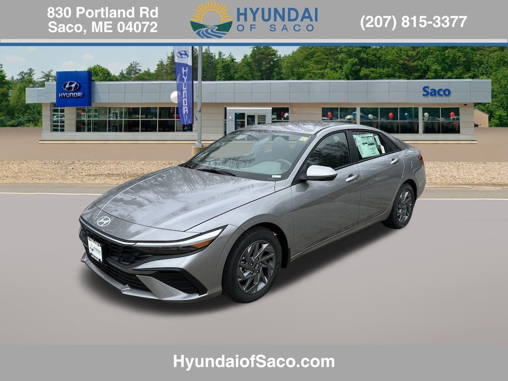 New 2025 Hyundai Elantra Hybrid Blue Sedan