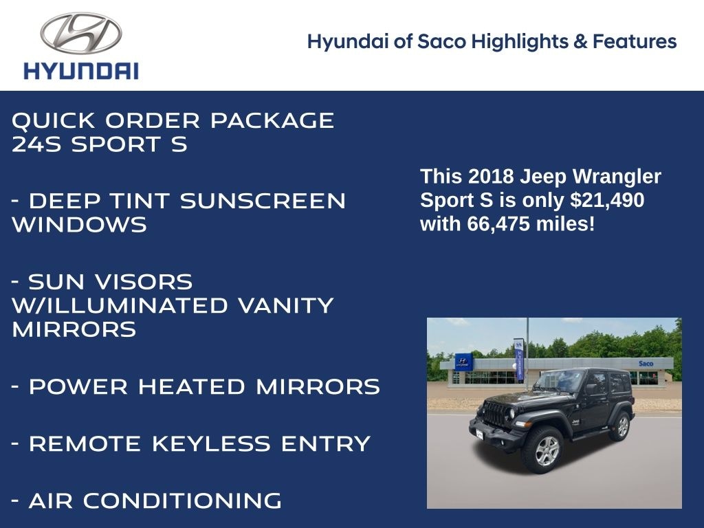 Used 2018 Jeep Wrangler Sport S SUV