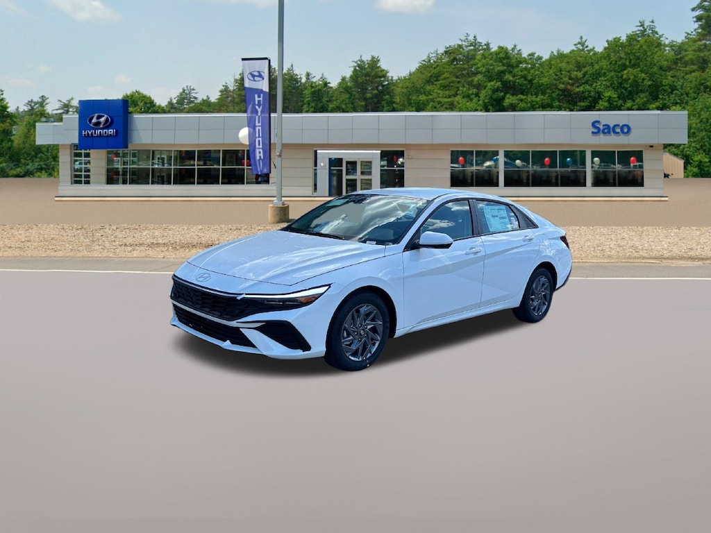 New 2026 Hyundai Elantra Hybrid Blue Sedan