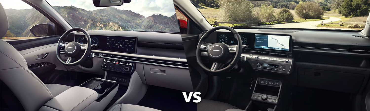 2026 Hyundai Kona vs. 2026 Hyundai Tucson interior