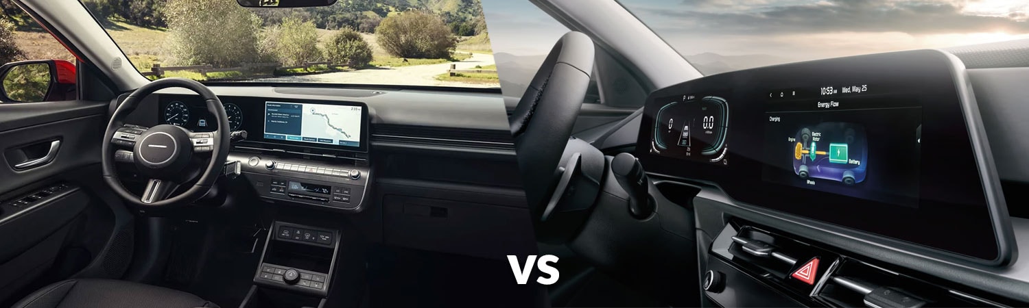 2026 Hyundai Kona vs. 2026 Kia Niro Hybrid interior