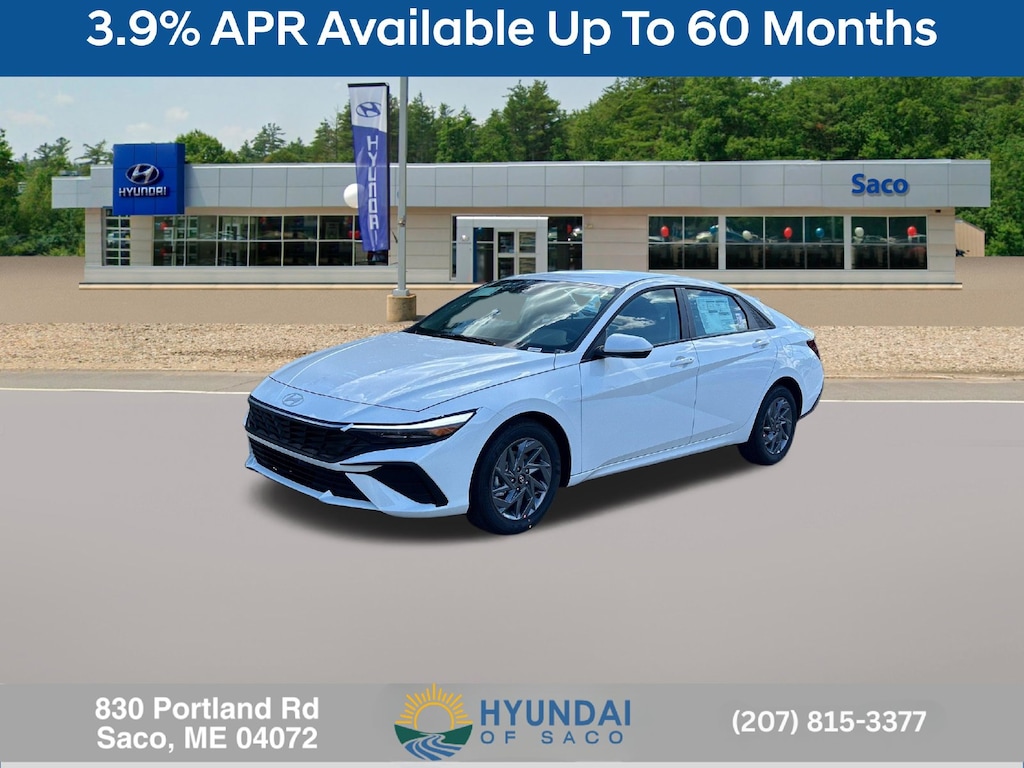 New 2026 Hyundai Elantra Hybrid Blue Sedan