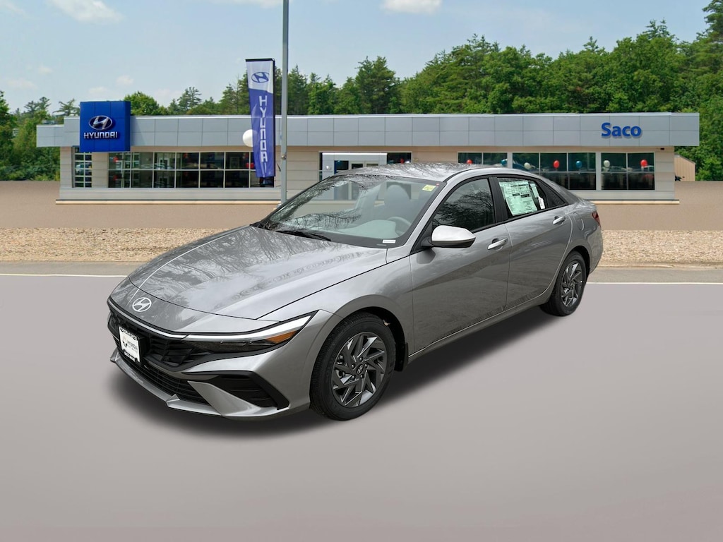 New 2025 Hyundai Elantra Hybrid Blue Sedan