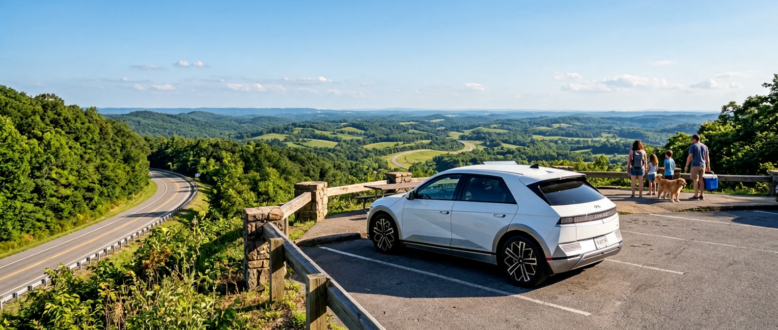 2026 Hyundai IONIQ 5 at a Tennessee highway overlook, ready for a road trip from Smyrna